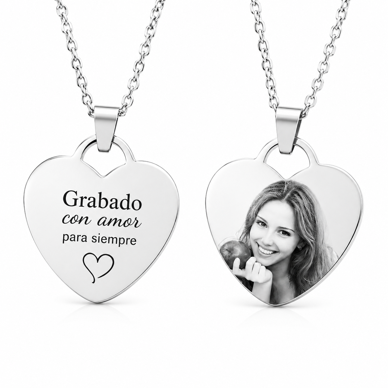 Dije Corazón Personalizado con Fotograbado