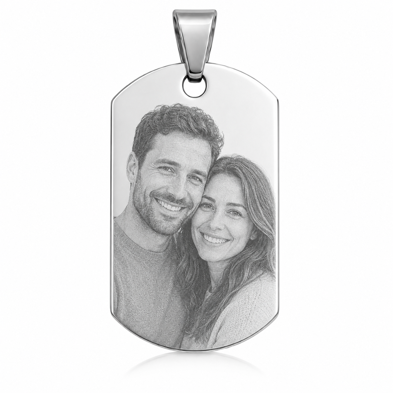 Collar con Placa Personalizada y Fotograbado tipo militar