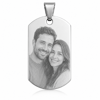 Collar con Placa Personalizada y Fotograbado tipo militar